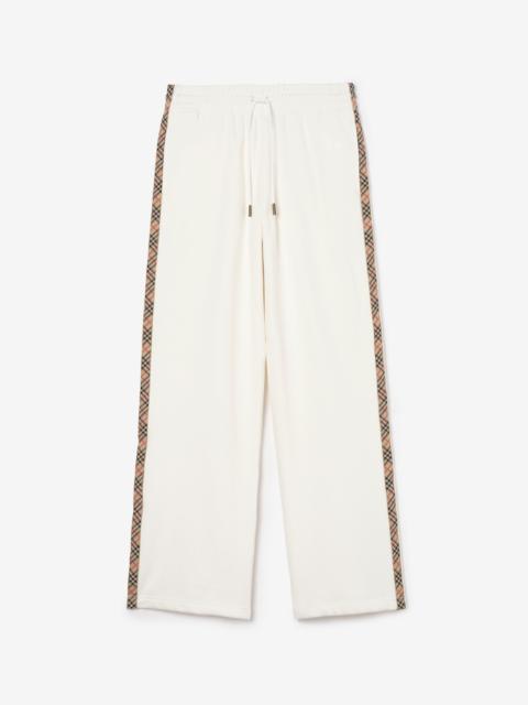 Burberry Check Trim Cotton Track Pants