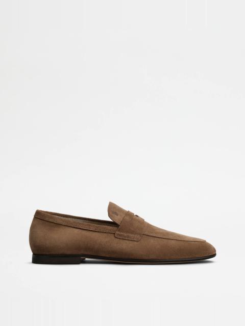 TOD'S LOAFERS IN SUEDE - BROWN