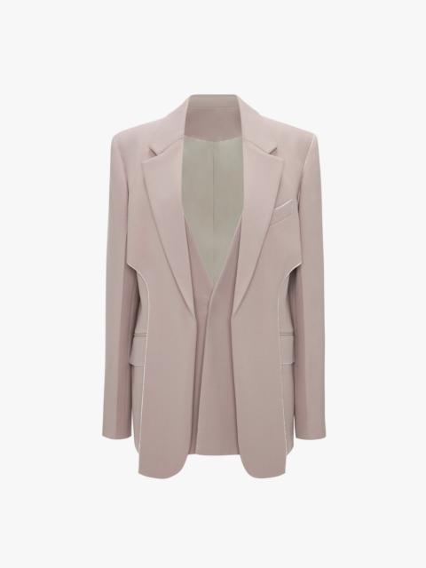 Victoria Beckham Double Panel Front Jacket In Rose Quartz