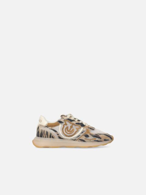 PINKO SNEAKERS WITH LOVE BIRDS LOGO AND ANIMAL PRINT