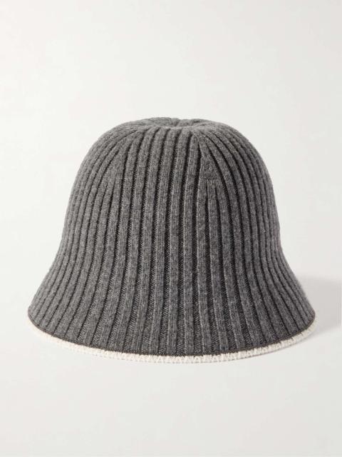 Ribbed-knit bucket hat