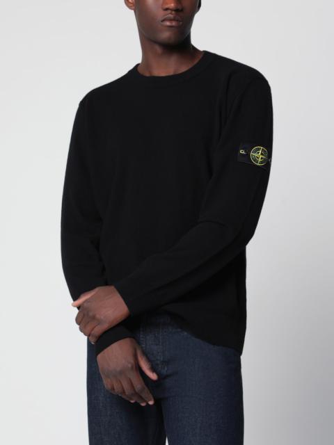 Stone Island Black wool crew-neck sweater