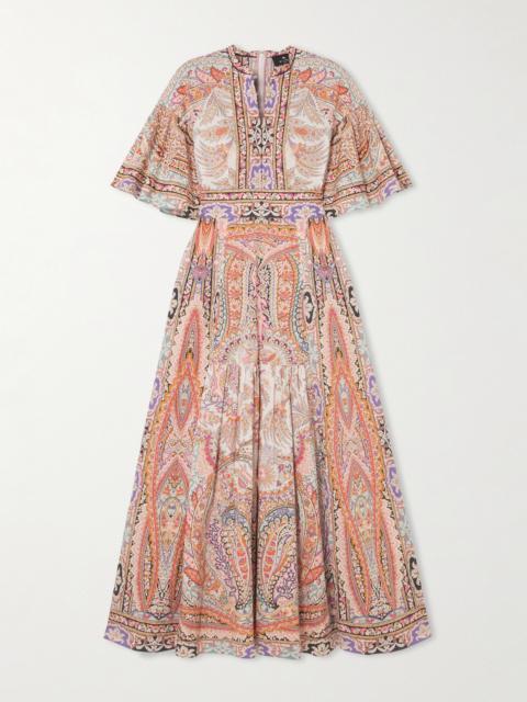 Etro Ruffled Paisley-print Cotton-blend Poplin Maxi Dress