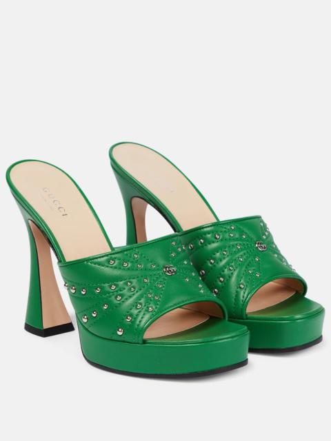 GUCCI cystal embellished heeled mules