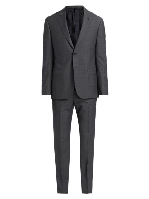 EMPORIO ARMANI Men's Virgin Wool Plaid Suit - Grey