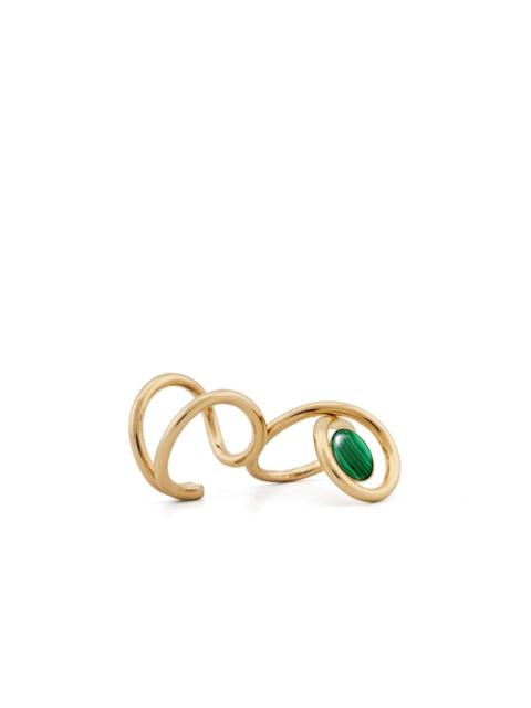 Louise Double inset-gemstone ring