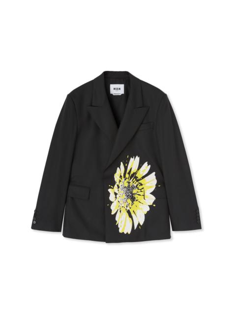 MSGM Jacket with hidden buttons and daisy print