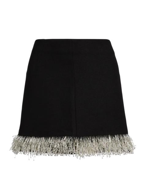 SIMKHAI Women's Dua Beaded Fringe Mini Skirt - Black