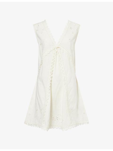 SKALL Talia Embroidered Cotton Mini Dress