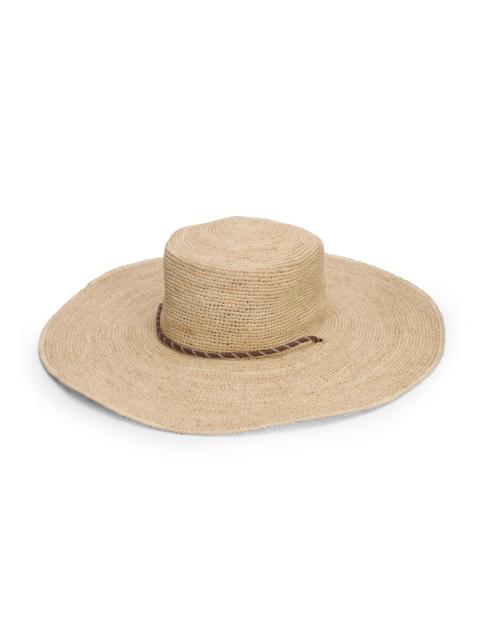 rag & bone Women's Frankie Raffia Boater Hat - Natural Crochet