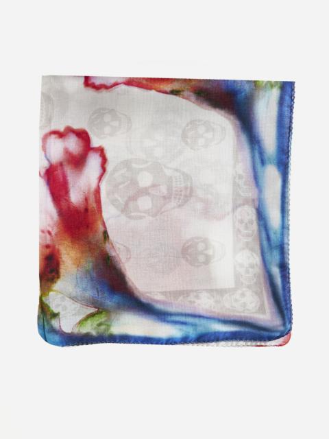 Alexander McQueen Skull and floral print silk scarf