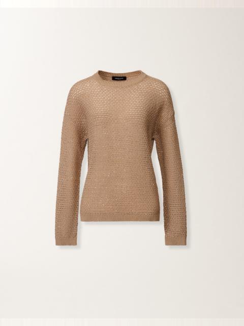 FABIANA FILIPPI Cotton ribbon-knit sweater with sequins