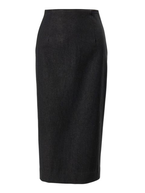 CAROLINA HERRERA Denim Knee-Length Pencil Skirt black
