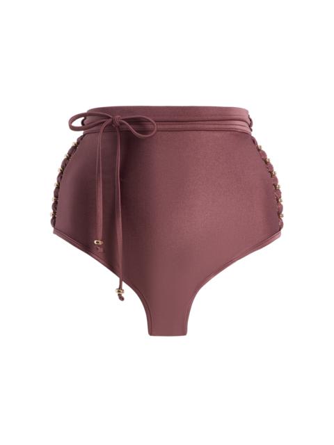 Zimmermann Aster Beaded High-Rise Bikini Bottom purple