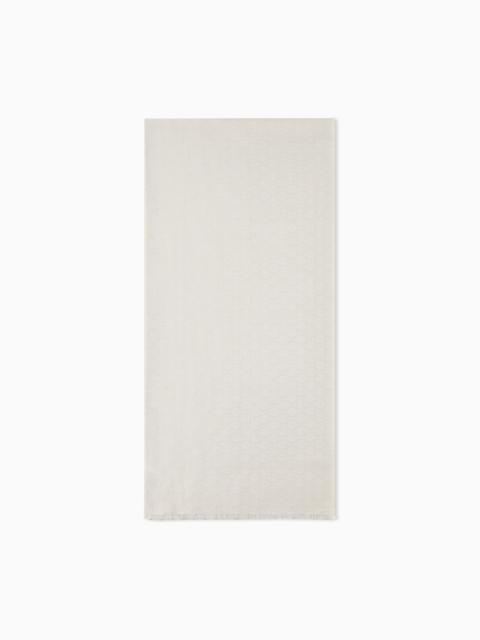 GIORGIO ARMANI GIORGIO ARMANI X KITH PURE SILK STOLE WITH TONAL MONOGRAM