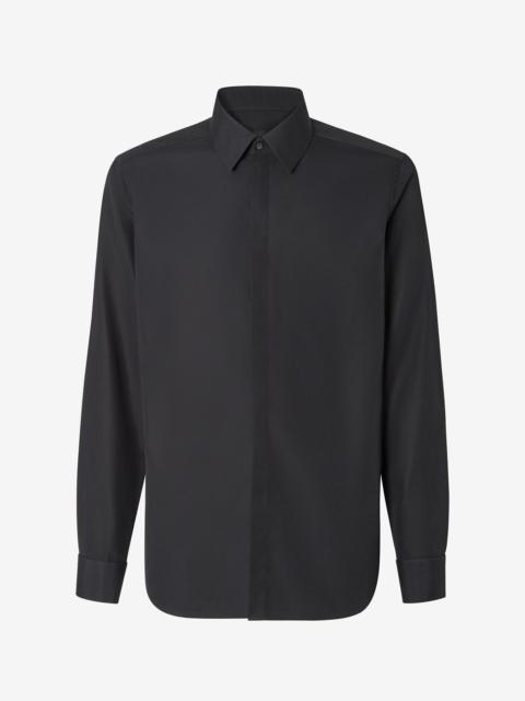 CORNELIANI Black cotton poplin evening shirt