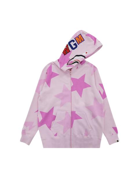 A BATHING APE® BAPE Sta Pattern Shark Full Zip Hoodie 'Pink'