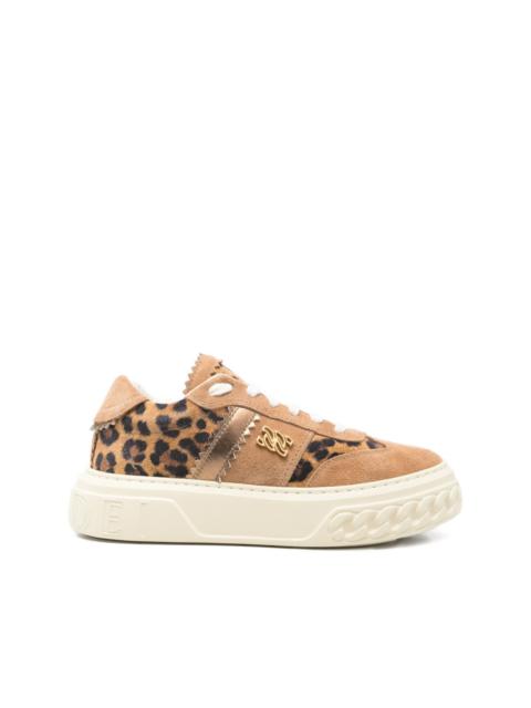 CASADEI leopard-print logo-detail sneakers
