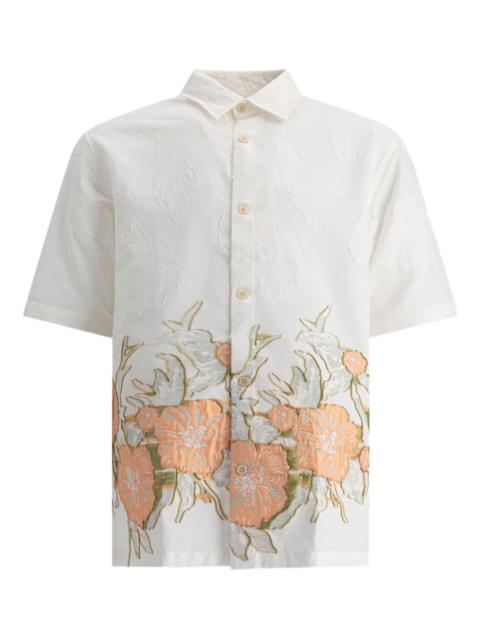 NN07 Freddy floral-embroidered short-sleeve shirt