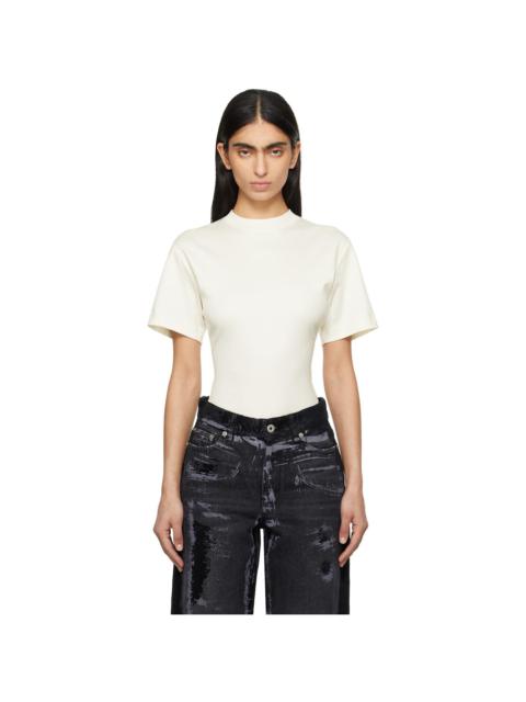 MUGLER White Corset Open Back Jersey Bodysuit