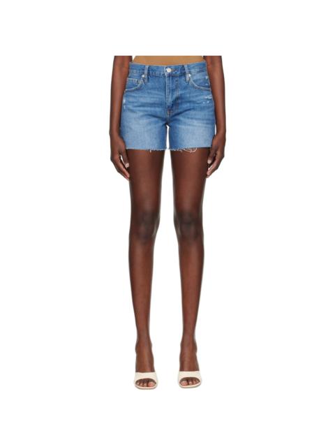 FRAME Blue 'Le Super High' Denim Shorts