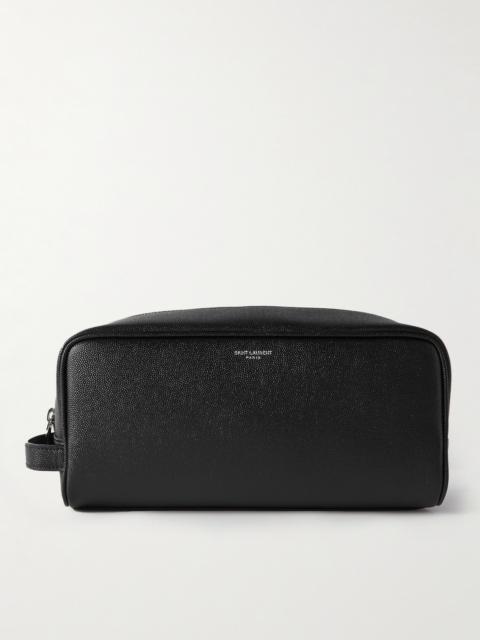 SAINT LAURENT Full-Grain Leather Wash Bag