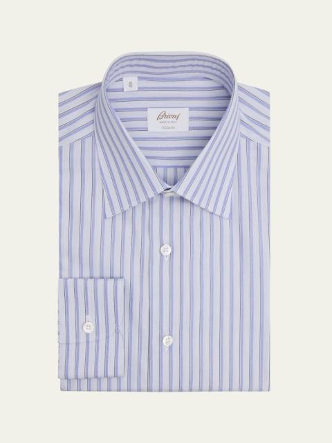 Brioni Men's Giza 45 Poplin Multi-Stripe Dress Shirt