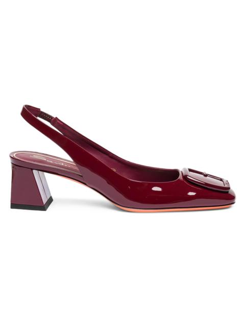 Santoni Women's 50MM Patent Leather Block-Heel Pumps - Red