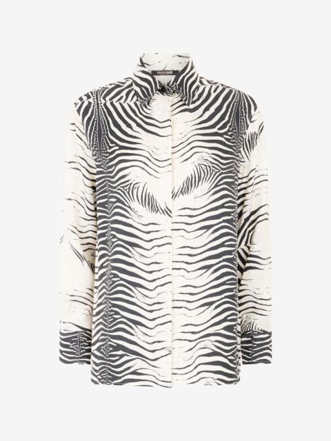 Roberto Cavalli Zebra-Print Silk Shirt