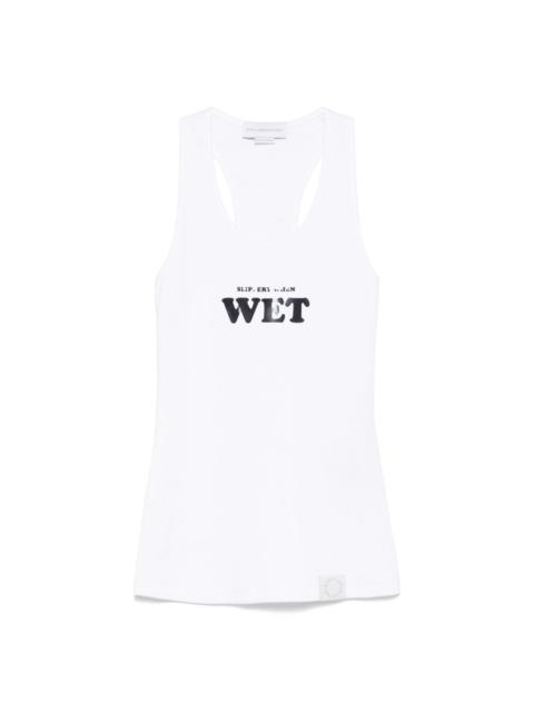 Stella McCartney rubberised slogan-print tank top