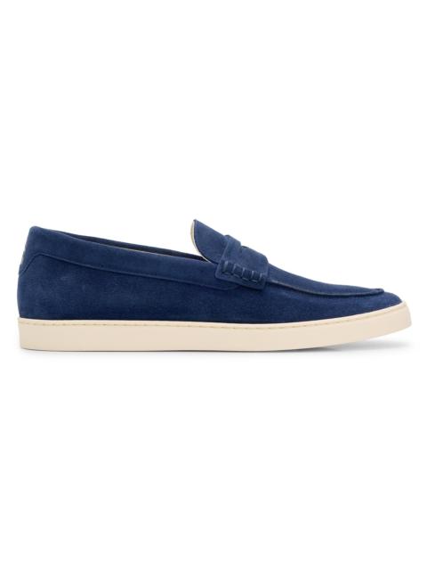 Brunello Cucinelli Men's Suede Penny Loafers - Midnight
