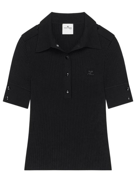 courrèges CLASSIC POLO SHORT SLEEVE RIBBED KNIT
