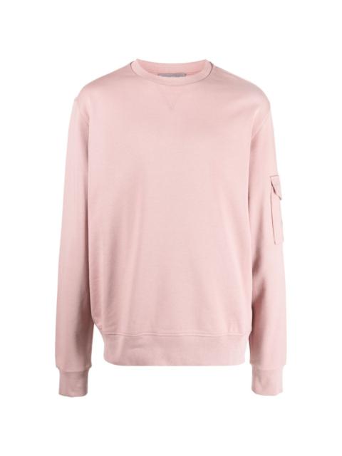 sleeve patch-pocket cotton sweatshirt