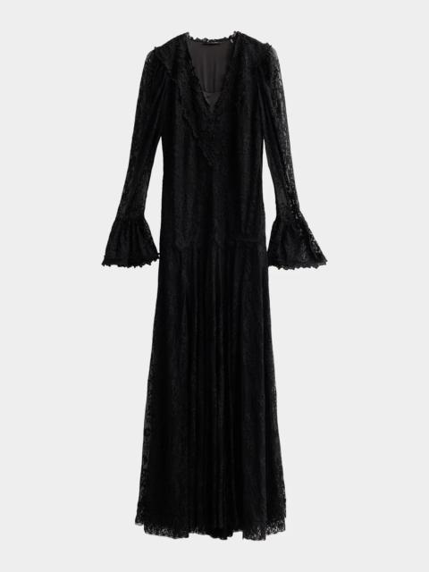 KOBI HALPERIN Tori Lace-Trim Lace Maxi Dress