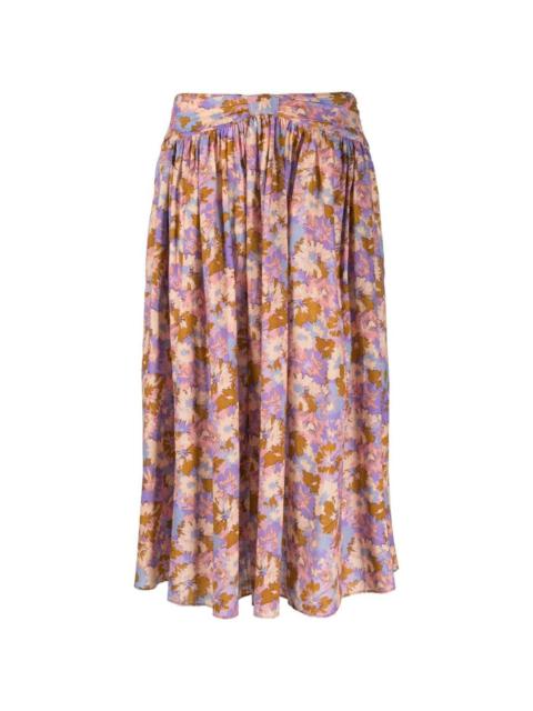 floral-print midi skirt