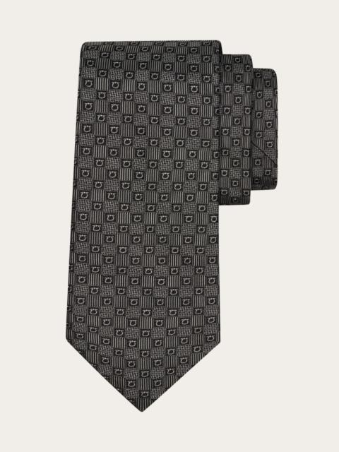 FERRAGAMO Gancini silk jacquard tie