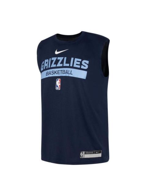 Nike Nike x NBA 멤피스 드라이 - 고양이 훈련 sleeveless 티셔츠 진한 파란색 FN5207-419