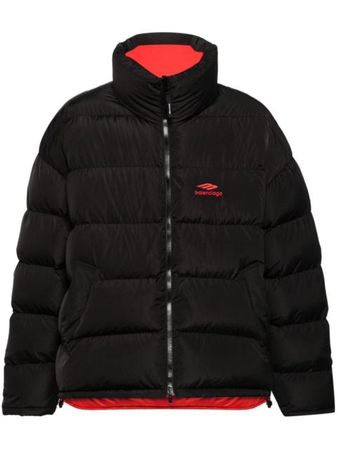 logo-print reversible puffer jacket