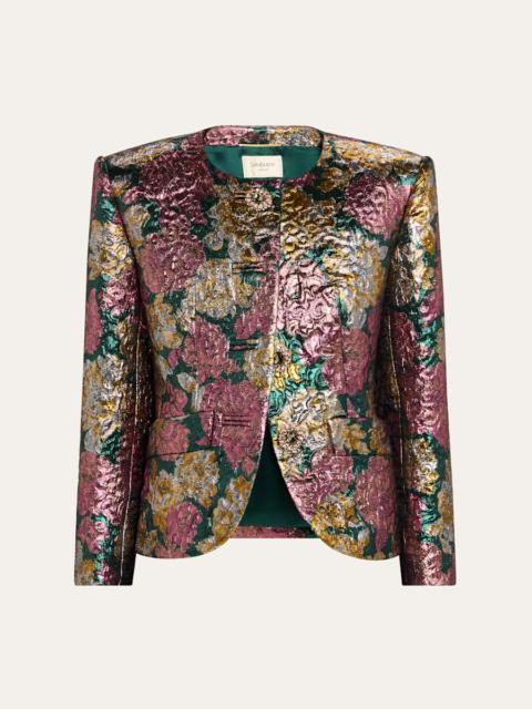 SAINT LAURENT Floral Brocade Jacket
