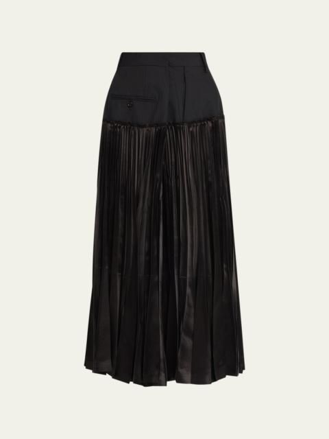 Pleat Bottom Hybrid Skirt