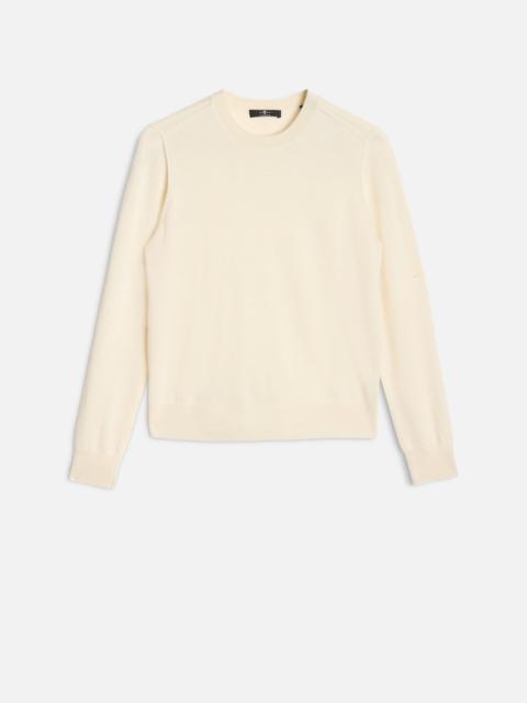 7 For All Mankind Cashmere Crewneck Sweater in Ice White