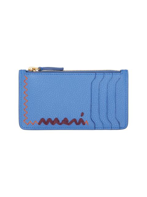 Marni Blue Zipped Card Holder