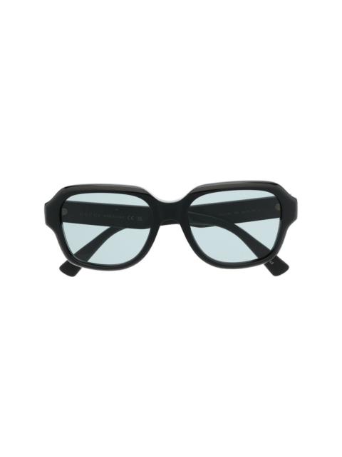 logo-print round-frame sunglasses