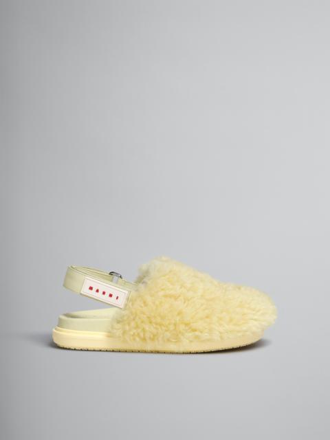 Marni LIGHT YELLOW SHEARLING SABOT