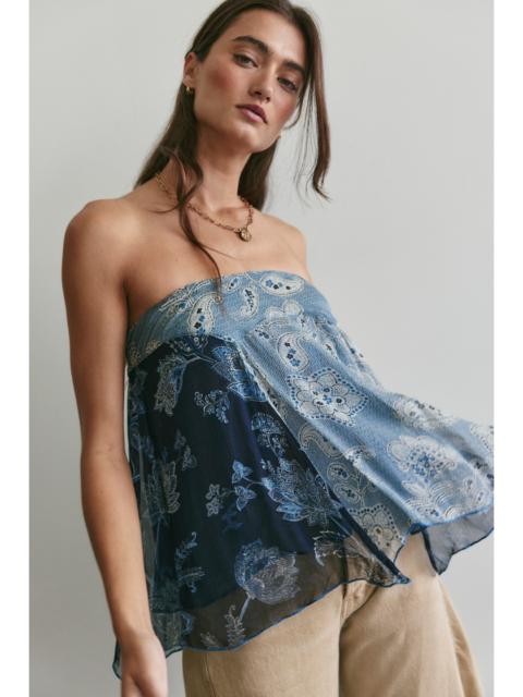 FREE PEOPLE Cleo Mixed Print Tube Top