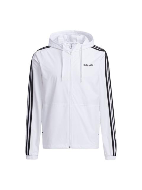 adidas neo M Ce 3s Wb Classic Stripe Windproof waterproof Sports Hooded Jacket White GP4907