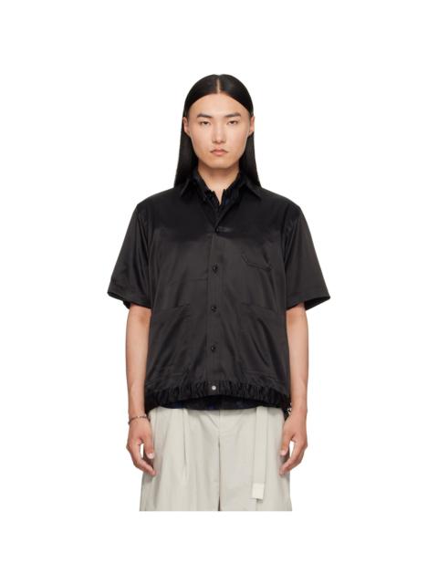 sacai Black Rayon Cotton Twill Shirt