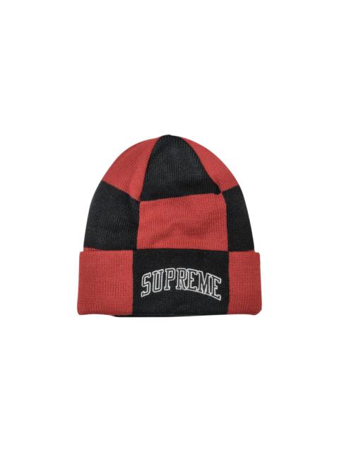 Supreme Checkerboard Beanie 'Dark Red'