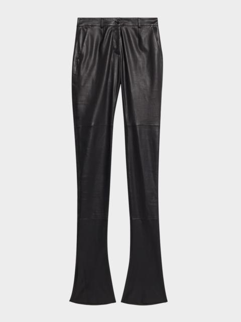 Dolce & Gabbana Elongated Skinny-Leg Leather Pants