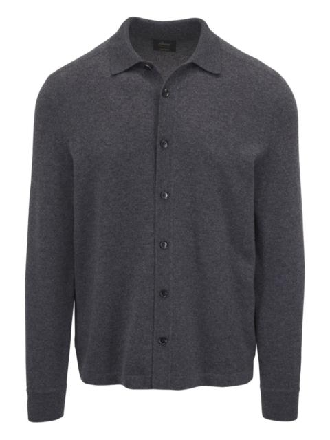 Brioni polo-neck buttoned cardigan